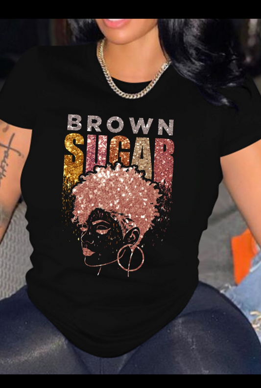 "Brown Sugar" Print T-Shirt